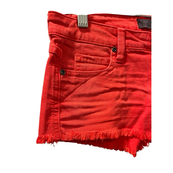 Franky B. NWT Low Rise Red/Pink Denim Jean Shorts Size 27 Cutoff Casual Summer - Picture 5 of 8
